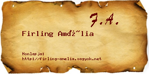 Firling Amélia névjegykártya